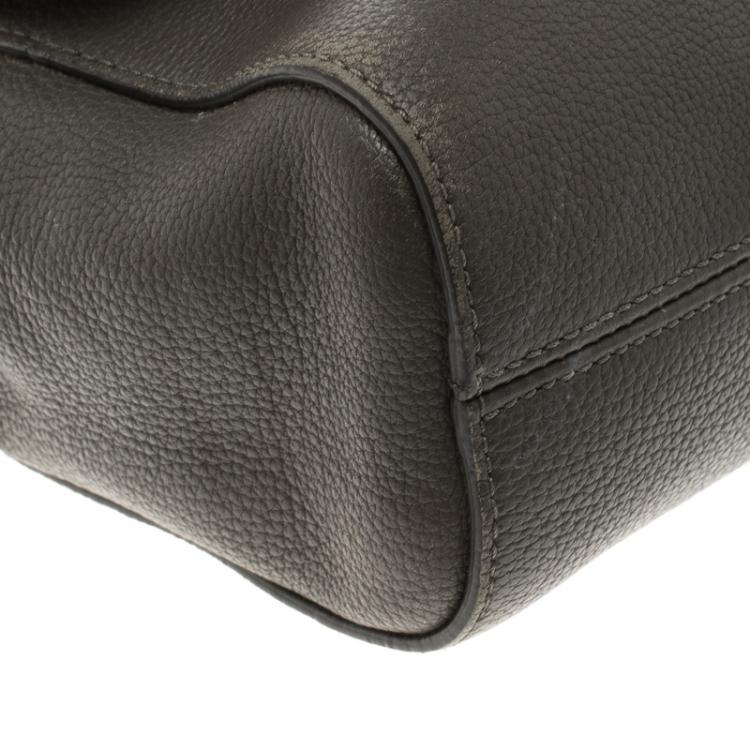 Pre Owned Mulberry Dark Grey Leather Lily Shoulder Bag