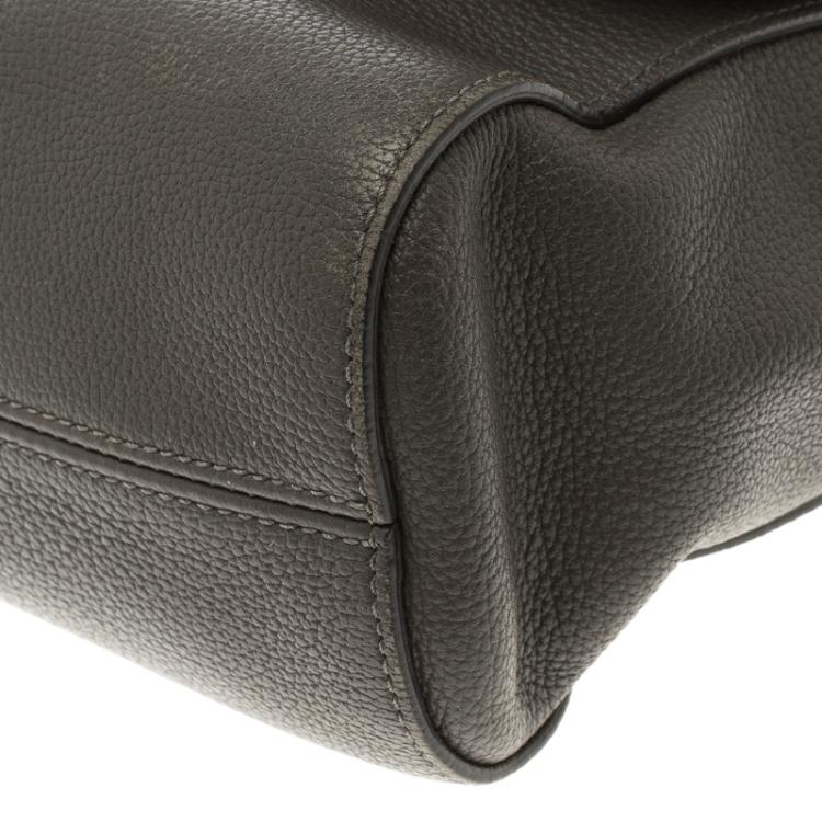 Pre Owned Mulberry Dark Grey Leather Lily Shoulder Bag