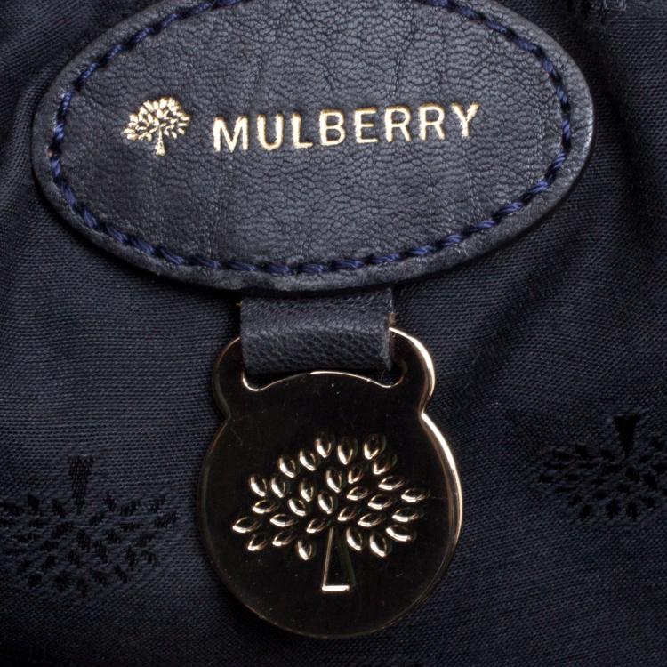 Pre Owned Mulberry Black Croc Embossed Leather Carter Bowler Bag