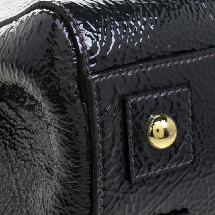 Pre Owned Mulberry Graphite Patent Leather Bayswater Satchel 