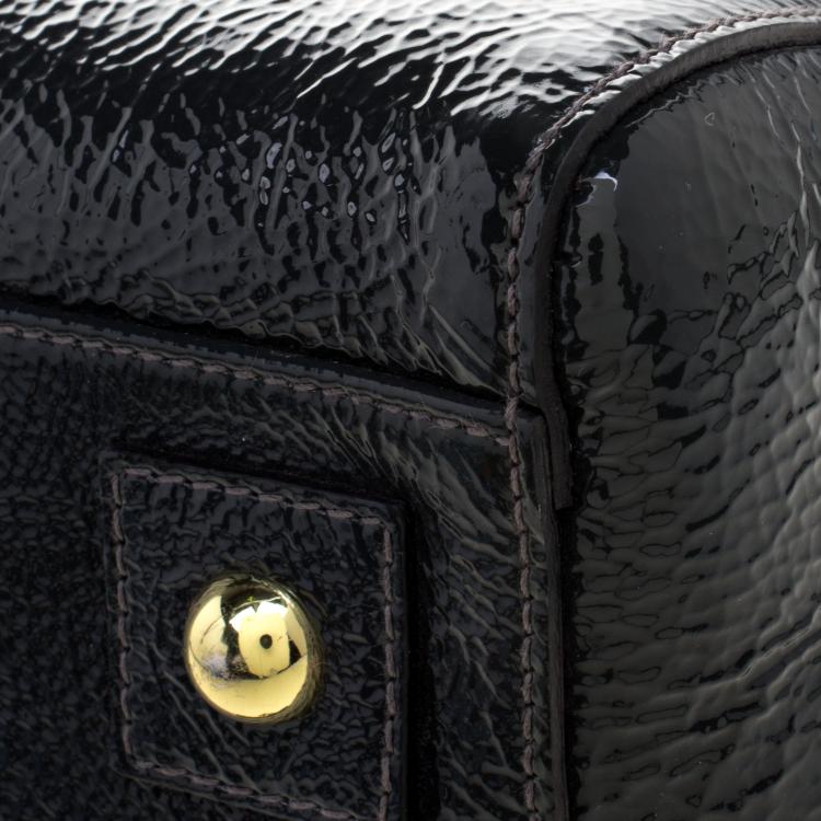 Pre Owned Mulberry Graphite Patent Leather Bayswater Satchel 