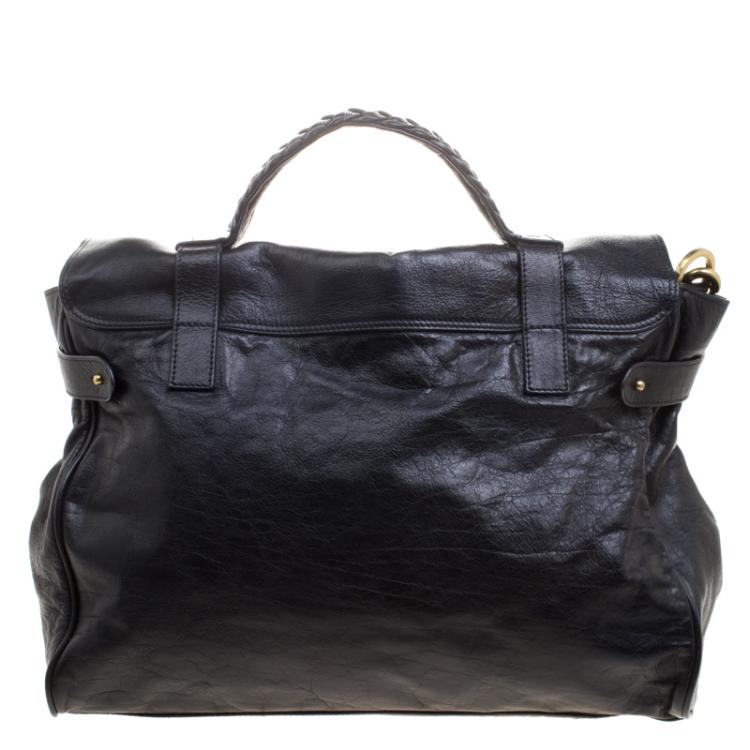 Pre Owned Mulberry Black Leather Oversized Alexa Satchel