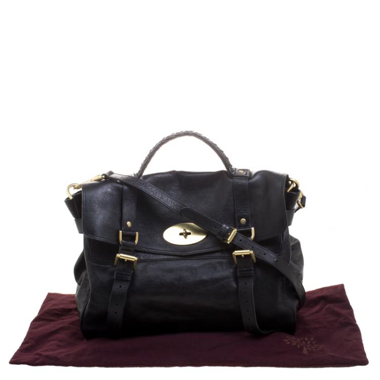 Pre Owned Mulberry Black Leather Oversized Alexa Satchel