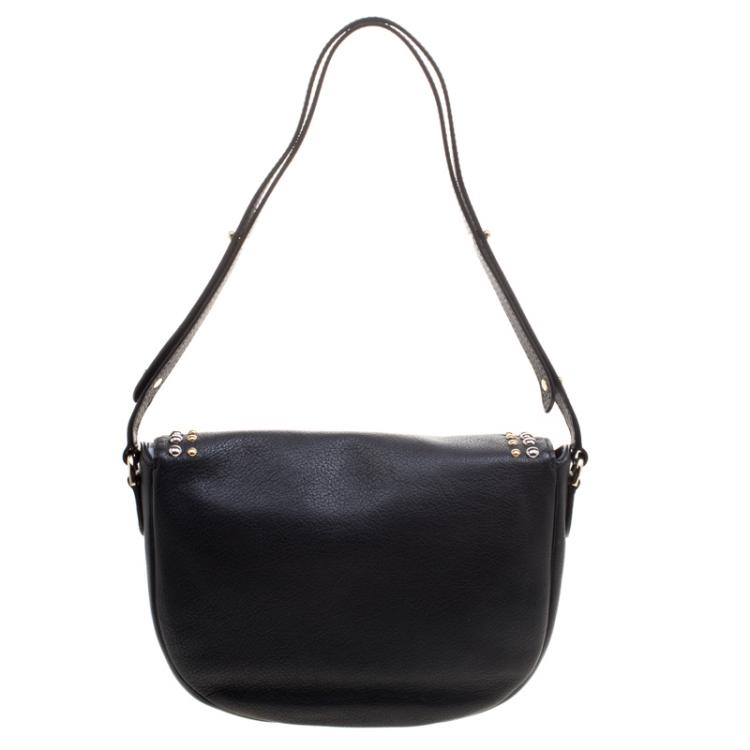 Pre Owned Mulberry Black Leather Studded Tessie Crossbody Bag
