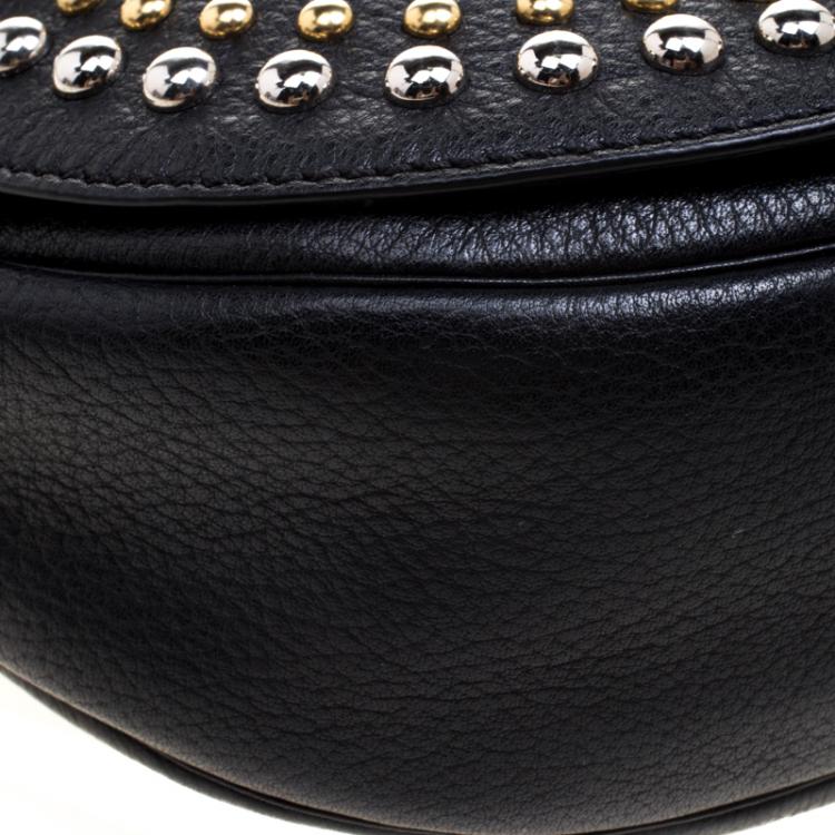 Pre Owned Mulberry Black Leather Studded Tessie Crossbody Bag