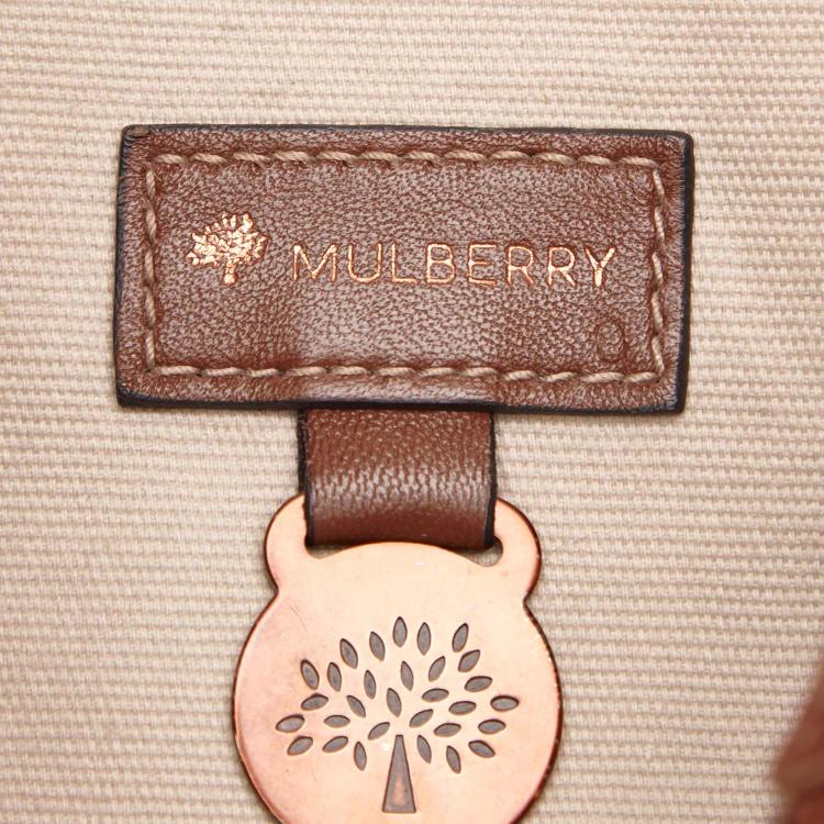 Pre Owned Mulberry Brown Textured Leather Tassel Hobo