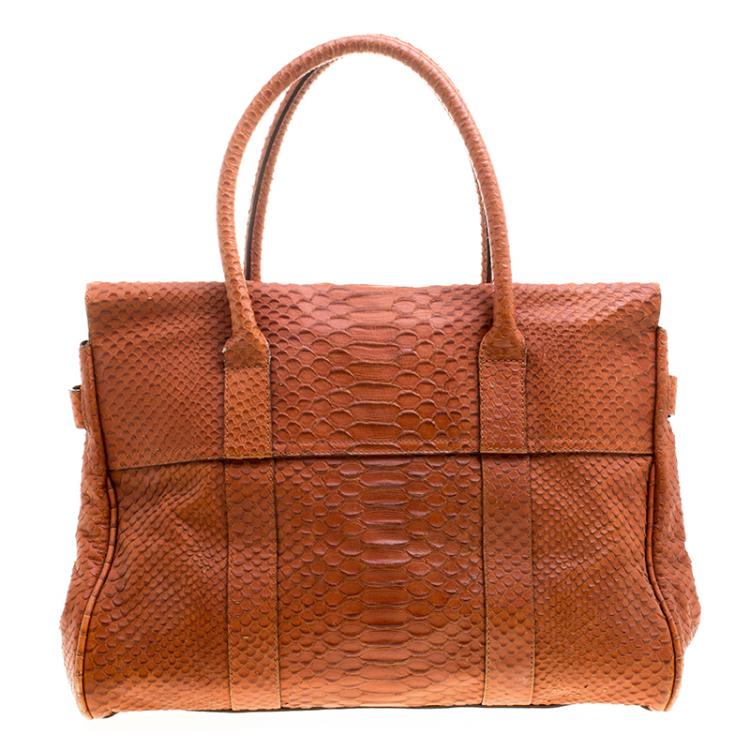 Mulberry Copper Python Embossed Leather Bayswater Satchel Mulberry ...