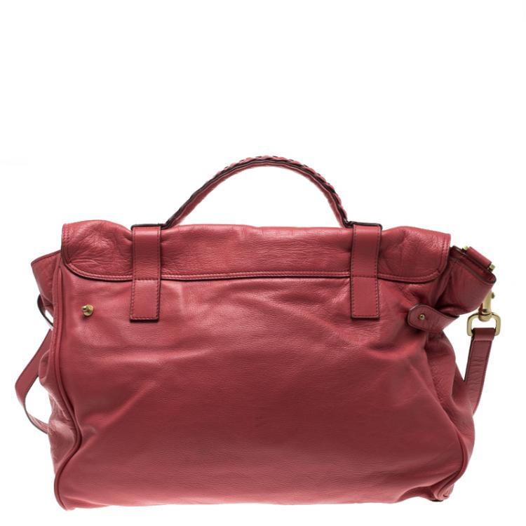 Pre Owned Mulberry Red Leather Oversized Alexa Satchel