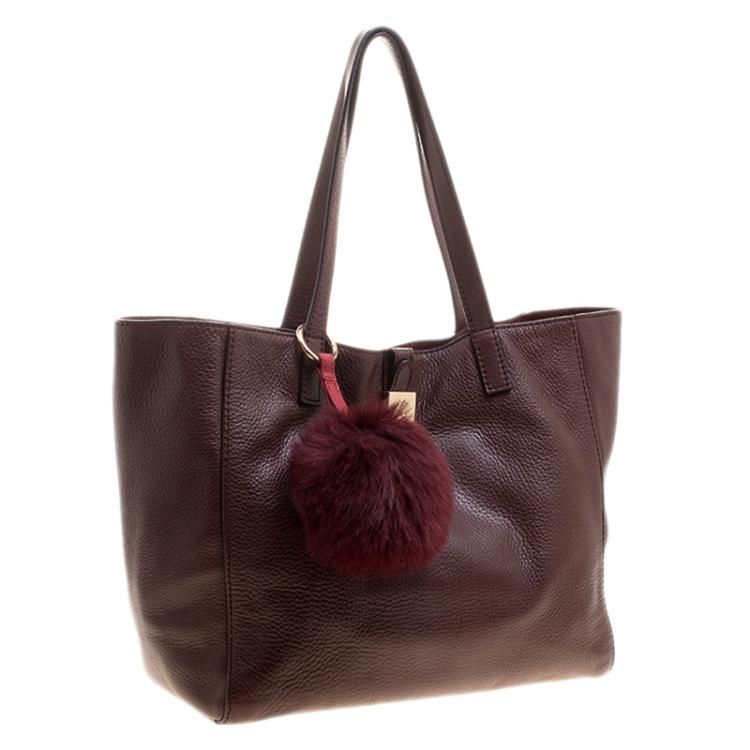 Pre Owned Mulberry Dark Burgundy Leather Tessie Tote