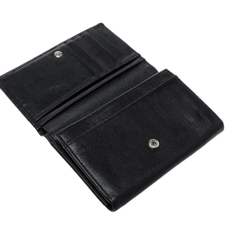 Pre Owned Mulberry Black Leather Small Continental Wallet