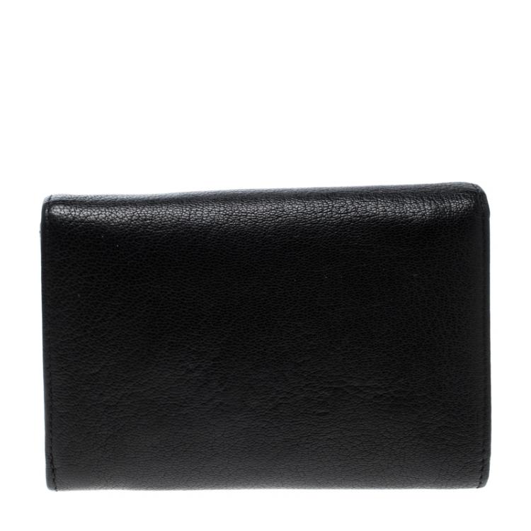 Pre Owned Mulberry Black Leather Small Continental Wallet