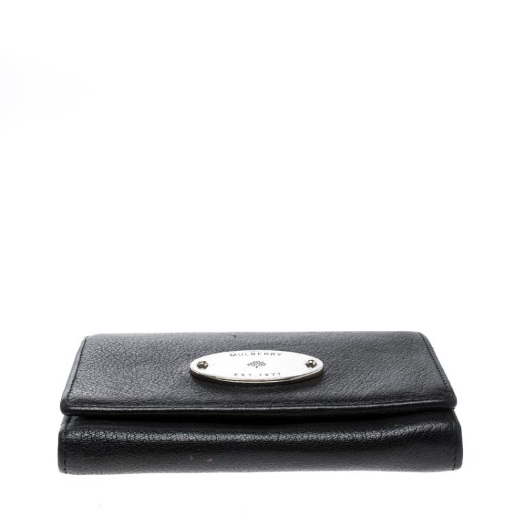Pre Owned Mulberry Black Leather Small Continental Wallet