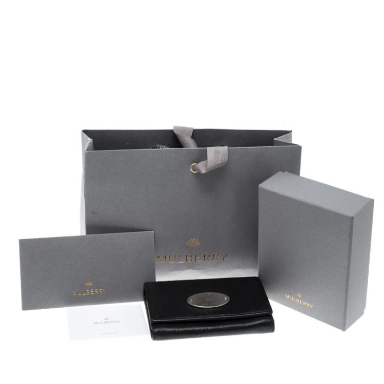 Pre Owned Mulberry Black Leather Small Continental Wallet
