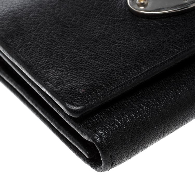 Pre Owned Mulberry Black Leather Small Continental Wallet