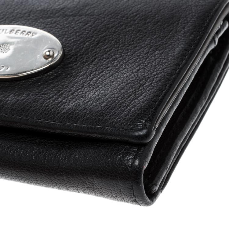 Pre Owned Mulberry Black Leather Small Continental Wallet