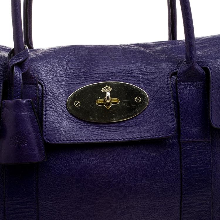 Pre Owned Mulberry Purple Leather Bayswater Satchel