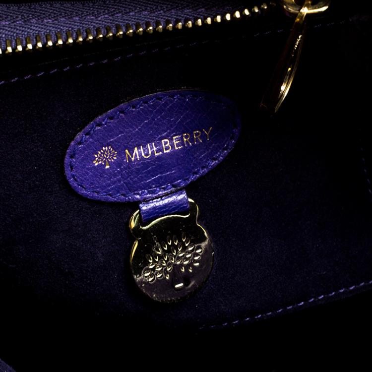 Pre Owned Mulberry Purple Leather Bayswater Satchel