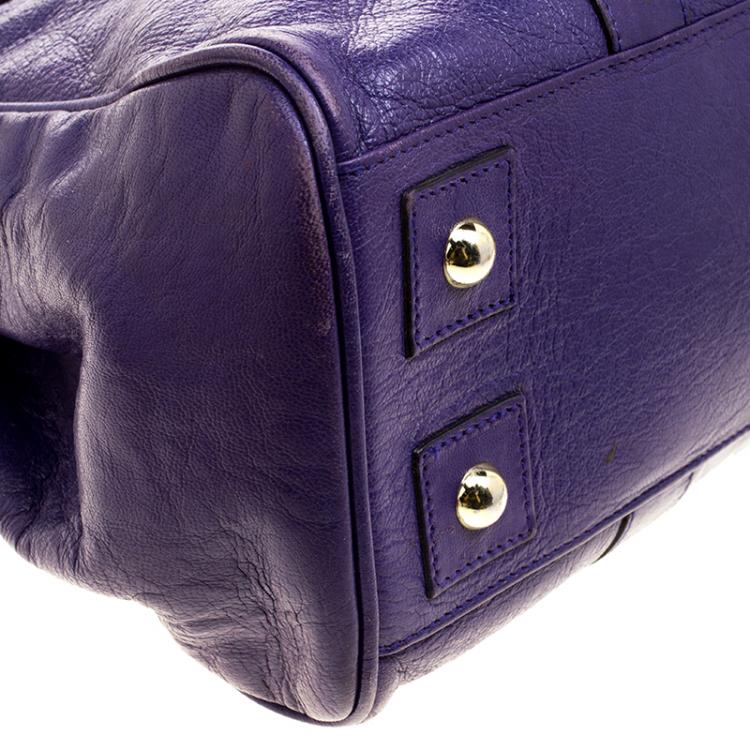 Pre Owned Mulberry Purple Leather Bayswater Satchel