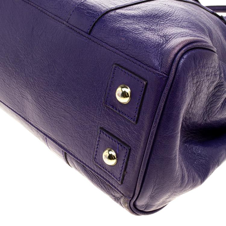Pre Owned Mulberry Purple Leather Bayswater Satchel