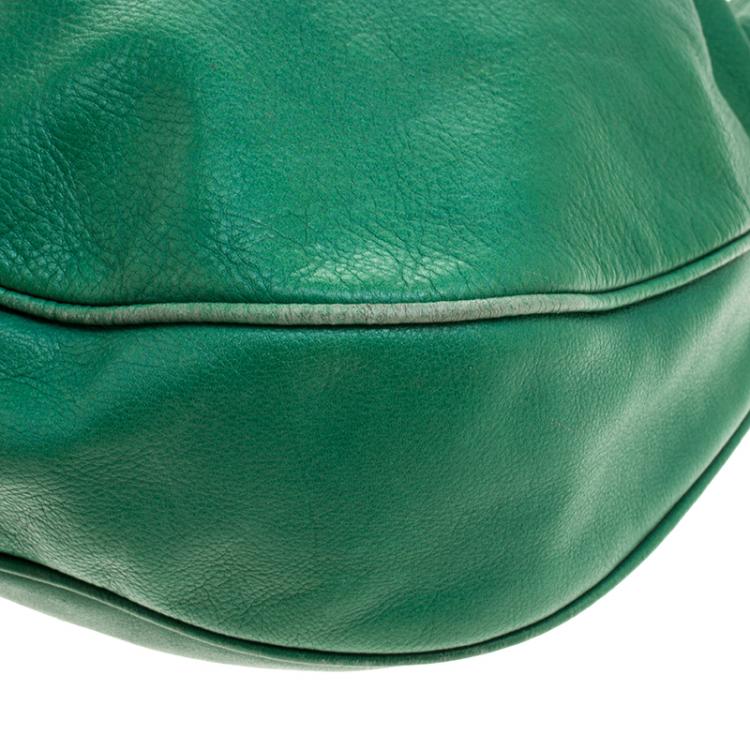 Pre Owned Mulberry Green Pebbled Leather Mitzy Hobo