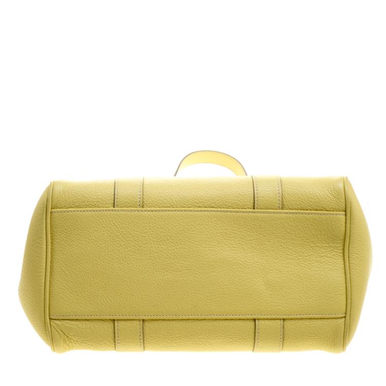 Pre Owned Mulberry Yellow Grain Leather Small Bayswater Satchel