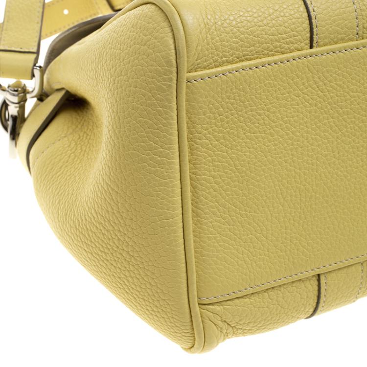 Pre Owned Mulberry Yellow Grain Leather Small Bayswater Satchel