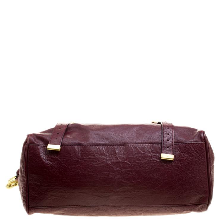 Pre Owned Mulberry Dark Red Leather Oversized Alexa Satchel