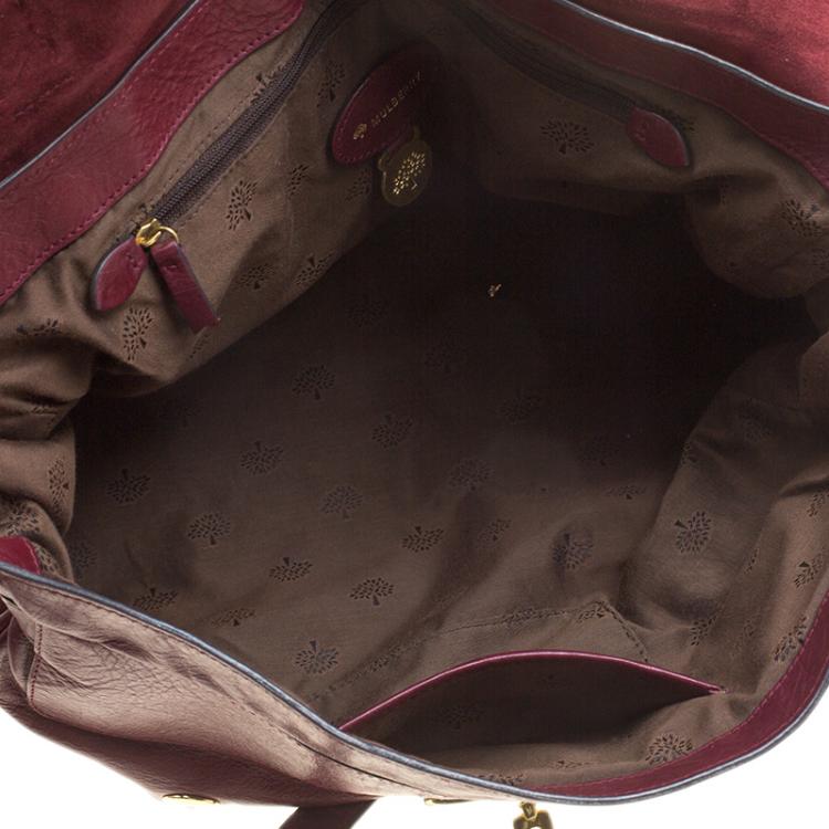 Pre Owned Mulberry Dark Red Leather Oversized Alexa Satchel