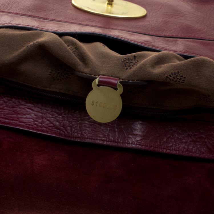Pre Owned Mulberry Dark Red Leather Oversized Alexa Satchel