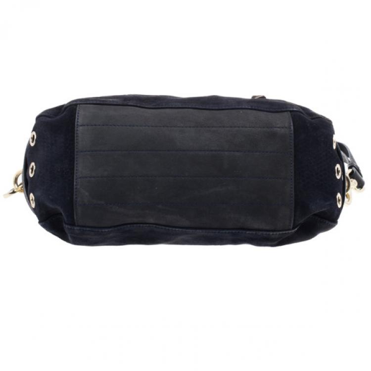 Pre Owned Mulberry Blue Suede Leather Tillie Tote