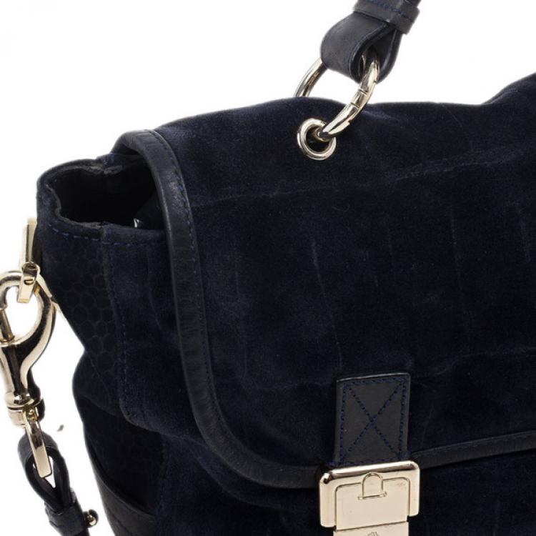 Pre Owned Mulberry Blue Suede Leather Tillie Tote