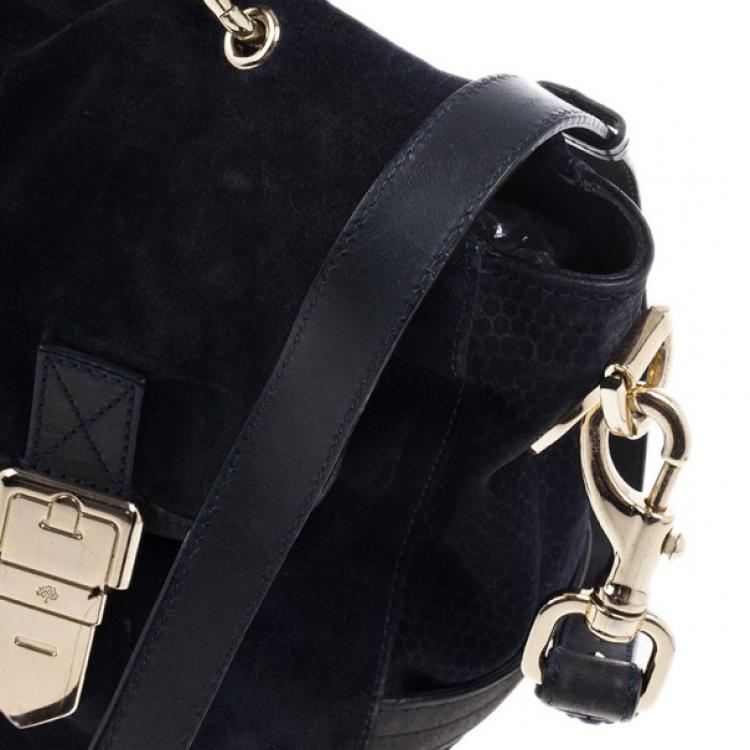 Pre Owned Mulberry Blue Suede Leather Tillie Tote