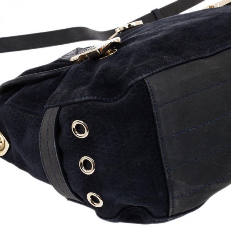 Pre Owned Mulberry Blue Suede Leather Tillie Tote