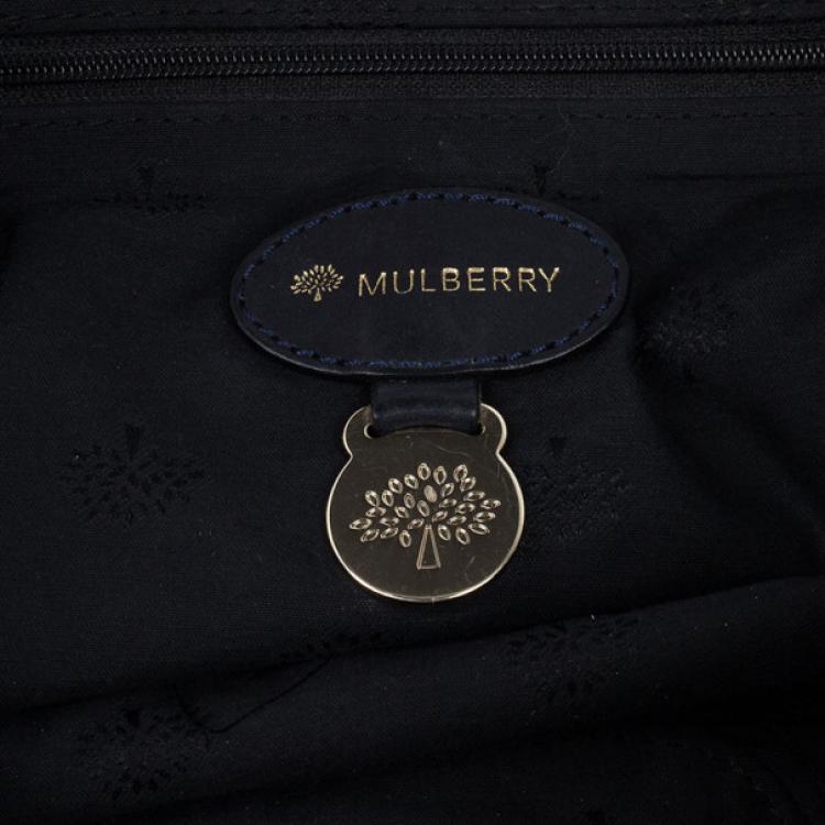 Pre Owned Mulberry Blue Suede Leather Tillie Tote