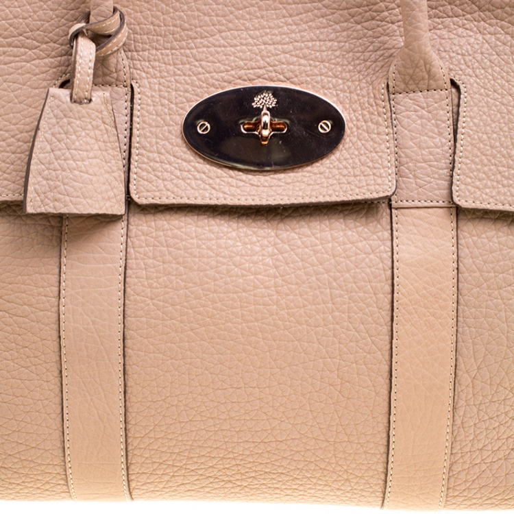 Pre Owned Mulberry Dusty Pink Grained Leather Bayswater Satchel