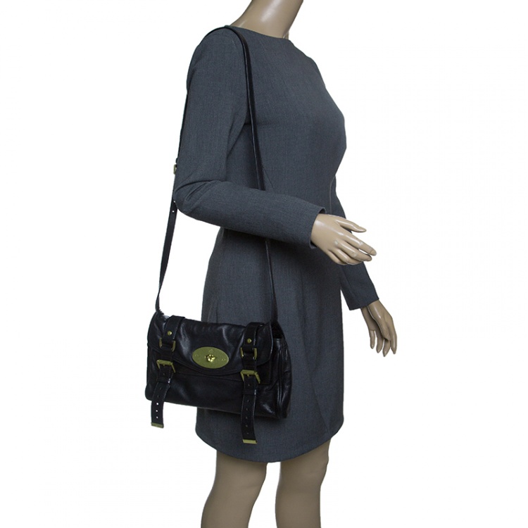 Pre Owned Mulberry Black Leather Alexa Shoulder Bag