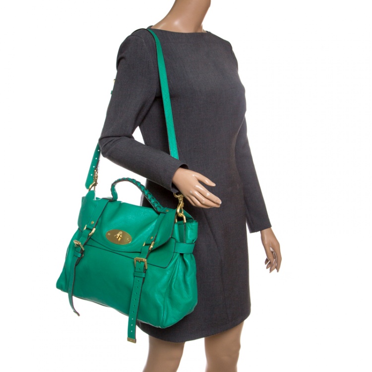 anmodning Mod Regulering Mulberry Green Leather Oversized Alexa Satchel Mulberry | TLC