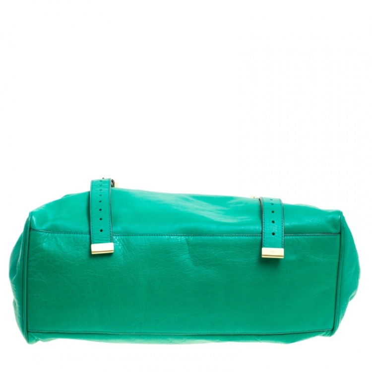 Pre Owned Mulberry Green Leather Oversized Alexa Satchel