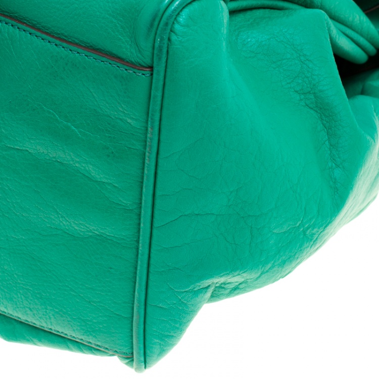 Pre Owned Mulberry Green Leather Oversized Alexa Satchel