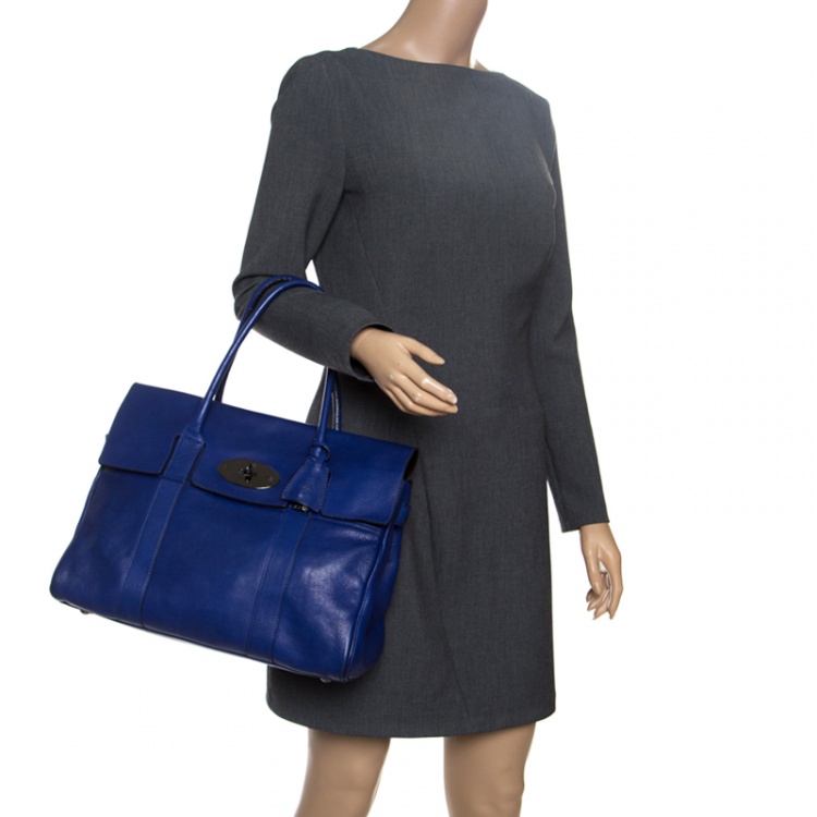 Pre Owned Mulberry Dark Blue Leather Bayswater Satchel