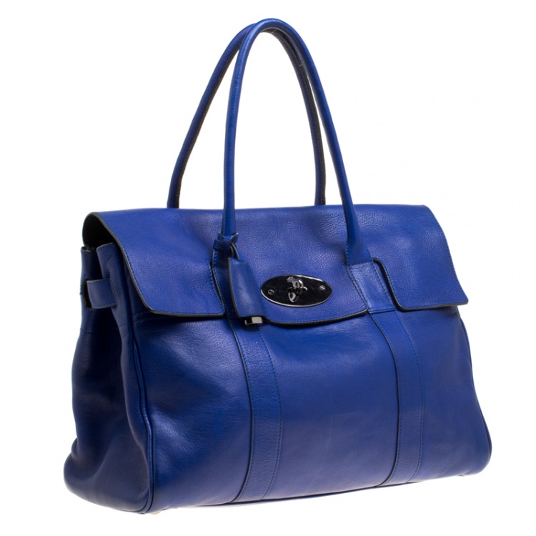 Pre Owned Mulberry Dark Blue Leather Bayswater Satchel