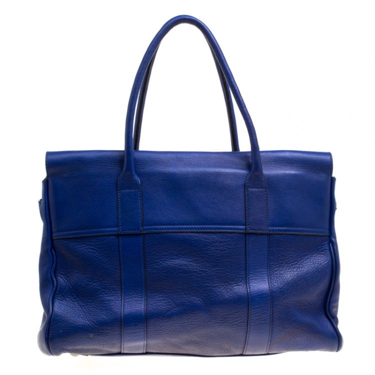 Pre Owned Mulberry Dark Blue Leather Bayswater Satchel
