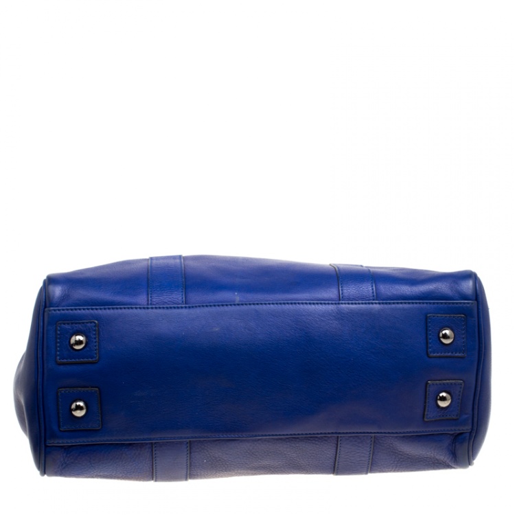 Pre Owned Mulberry Dark Blue Leather Bayswater Satchel