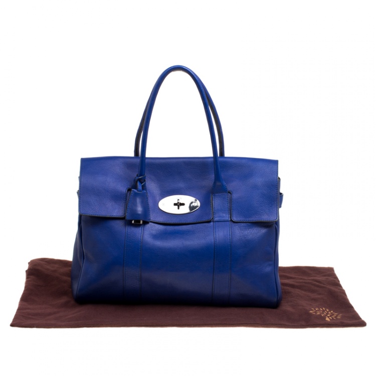 Pre Owned Mulberry Dark Blue Leather Bayswater Satchel