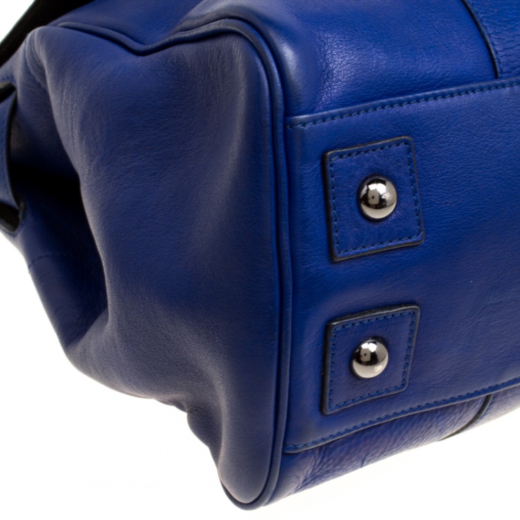 Pre Owned Mulberry Dark Blue Leather Bayswater Satchel