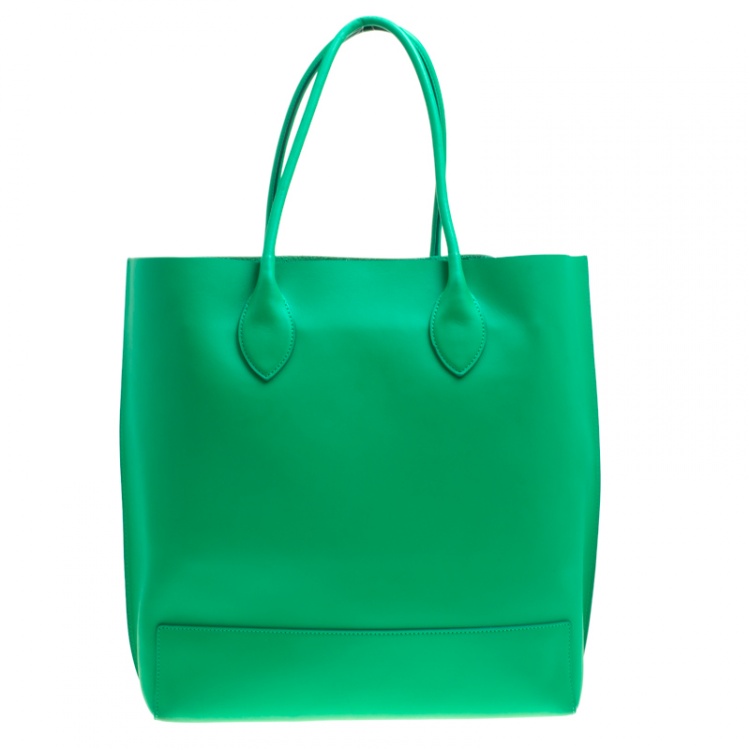 Pre Owned Mulberry Green Leather Blossom Shopper Tote