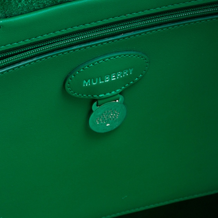 Pre Owned Mulberry Green Leather Blossom Shopper Tote