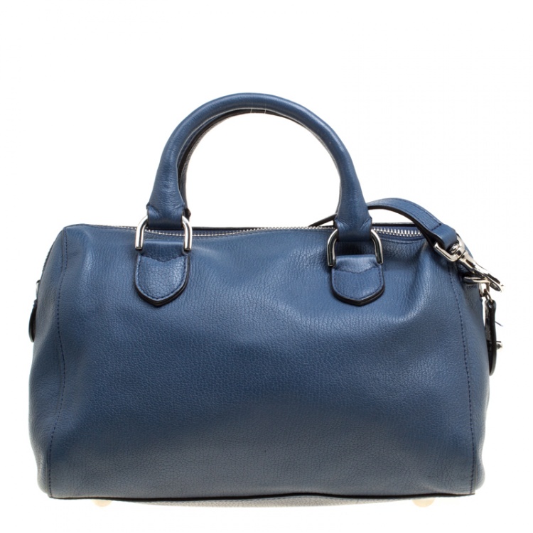 Pre Owned Mulberry Blue Leather Del Rey Top Handle Bag
