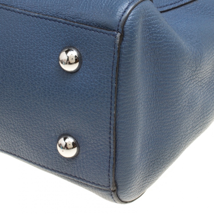 Pre Owned Mulberry Blue Leather Del Rey Top Handle Bag