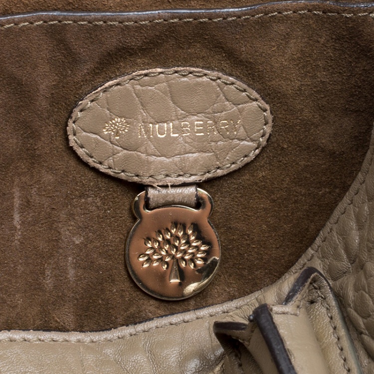 Pre Owned Mulberry Khaki Brown Leather Bayswater Satchel
